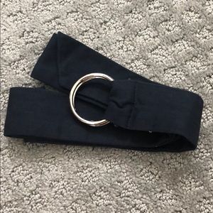 Fabric D-Ring Belt Navy Blue